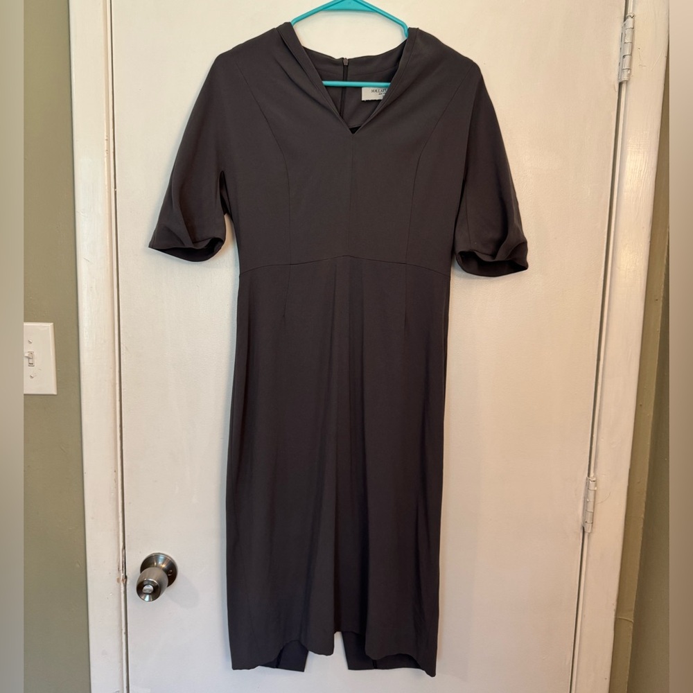 MM Lafleur size 8 Charcoal grey Midi Dress suit style business office work